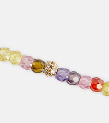 Bracelet Evil Eye en zircone 14 ct avec charm en or jaune 14 ct | Sydney Evan