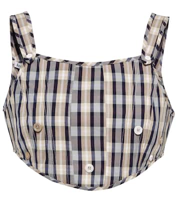 Checked cotton-blend bustier | Acne Studios