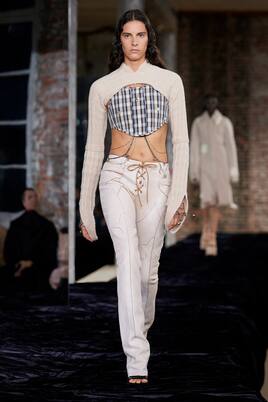 Checked cotton-blend bustier | Acne Studios