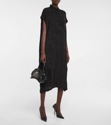 Logo jacquard silk midi dress | Balenciaga