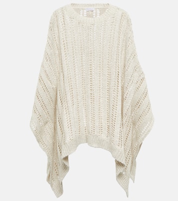 Poncho in misto lino e cotone | Brunello Cucinelli