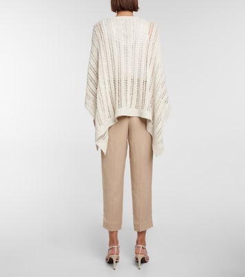 Poncho in misto lino e cotone | Brunello Cucinelli