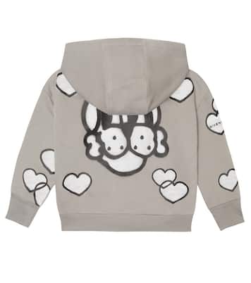 Heart-print jersey zip-up hoodie | Givenchy Kids
