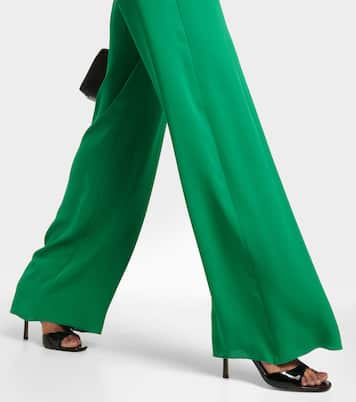 Pantalon ample à taille haute en soie | Valentino
