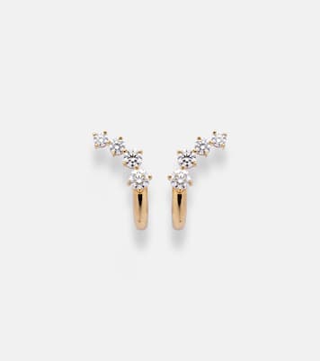 Boucles d’oreilles Aria Dagger Huggie en or 18 ct et diamants | Melissa Kaye