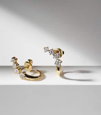 Boucles d’oreilles Aria Dagger Huggie en or 18 ct et diamants | Melissa Kaye