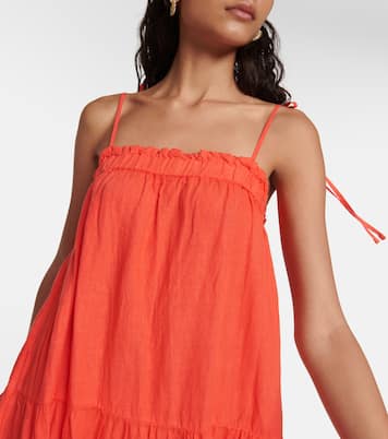 Vestido largo Charlie de lino a capas | Velvet