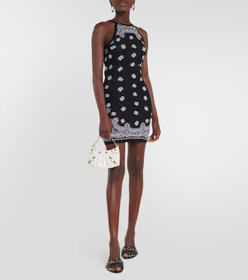 Bandana-printed halterneck cotton minidress | Amiri