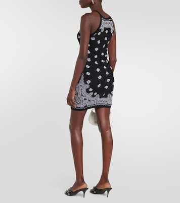 Bandana-printed halterneck cotton minidress | Amiri