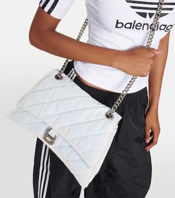 Crush Medium denim shoulder bag | Balenciaga