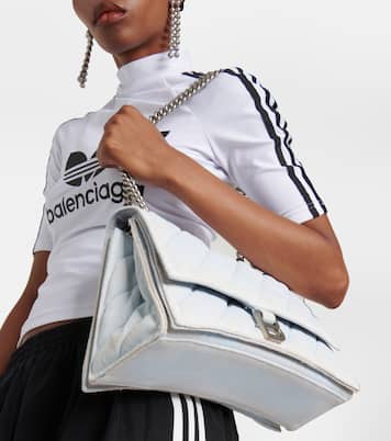 Crush Medium denim shoulder bag | Balenciaga