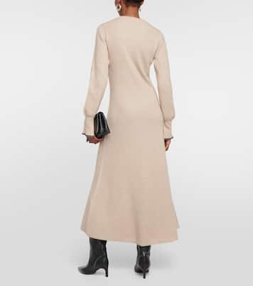 Alpaca and cotton-blend midi dress | Brunello Cucinelli