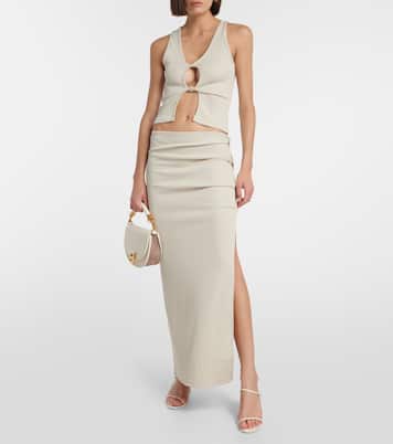Open Twist ribbed-knit maxi skirt | Christopher Esber