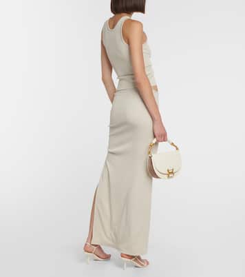 Open Twist ribbed-knit maxi skirt | Christopher Esber