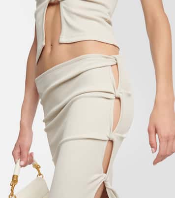 Open Twist ribbed-knit maxi skirt | Christopher Esber