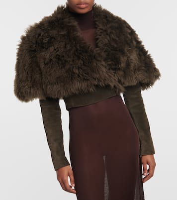 Giacca cropped in shearling e suede  | Alaïa