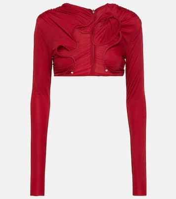 Crop top Venus de malla fruncido | Christopher Esber