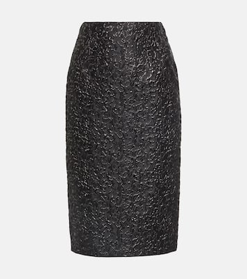 Falda tubo de jacquard metalizado | Versace