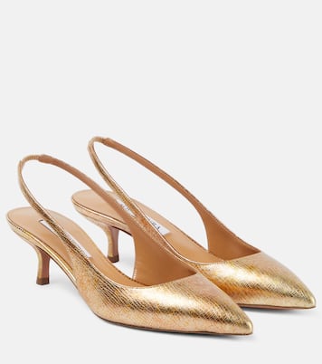 Slingback-Pumps Purist 50 aus Metallic-Leder | Aquazzura