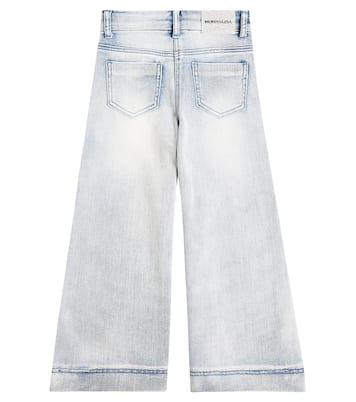 Jeans a gamba larga con cristalli | Monnalisa