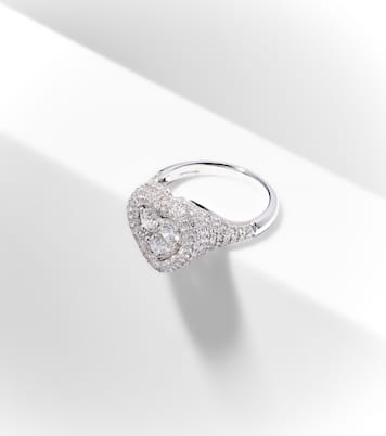 Anello per mignolo Manaal in oro bianco 18kt con diamanti | Kamyen