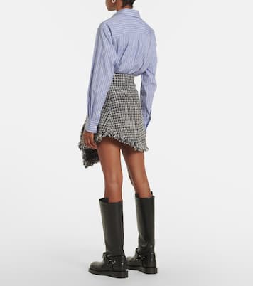 Mini-jupe en tweed de laine mélangée | Sacai