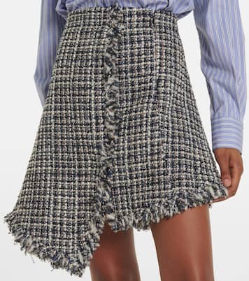 Mini-jupe en tweed de laine mélangée | Sacai