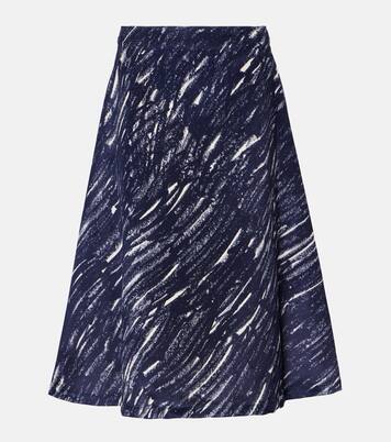 Falda midi de denim estampada | Marni
