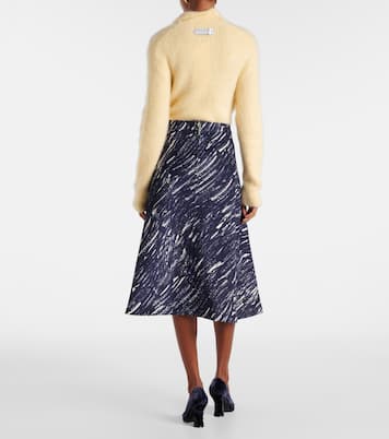 Falda midi de denim estampada | Marni