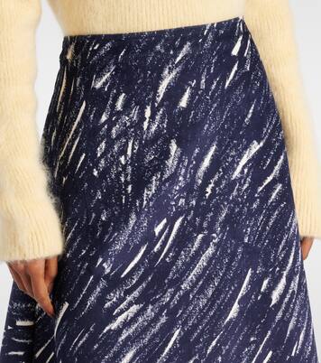 Falda midi de denim estampada | Marni