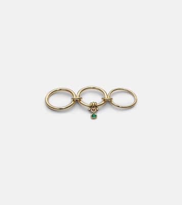 Piera 18kt gold linked rings with emerald | Spinelli Kilcollin
