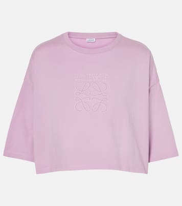 Camiseta en jersey de algodón cropped | Loewe