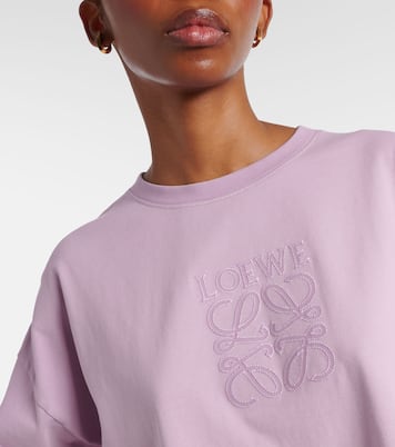 Camiseta en jersey de algodón cropped | Loewe