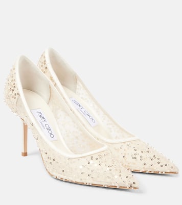 Pumps Love 85 in mesh con perline | Jimmy Choo