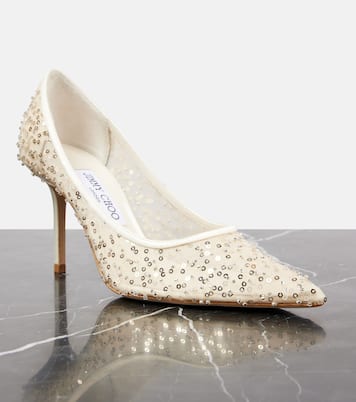 Pumps Love 85 in mesh con perline | Jimmy Choo