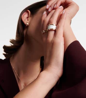 B.zero1 18kt rose gold and ceramic ring | Bvlgari