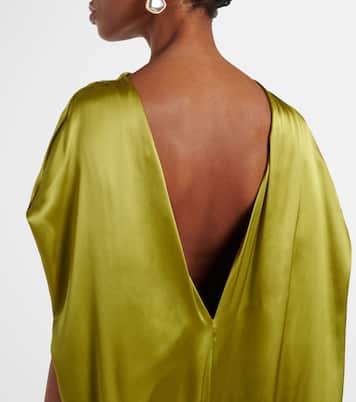 Abito lungo in raso di misto seta | Dries Van Noten