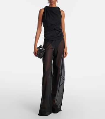 Pantaloni a gamba larga Farrah Bias in crêpe  | Rick Owens