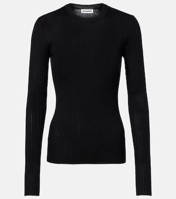 Pullover in maglia di seta a coste | Jil Sander