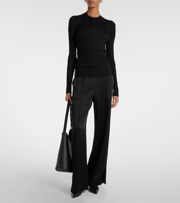 Pullover in maglia di seta a coste | Jil Sander