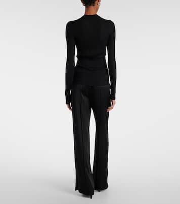 Pullover in maglia di seta a coste | Jil Sander