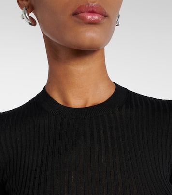 Pullover in maglia di seta a coste | Jil Sander