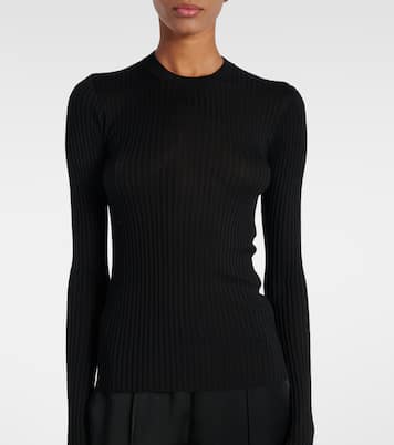 Pullover in maglia di seta a coste | Jil Sander