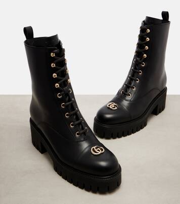 Schnürstiefel Double G aus Leder | Gucci