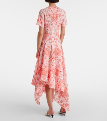 Printed silk crêpe midi dress | McQueen