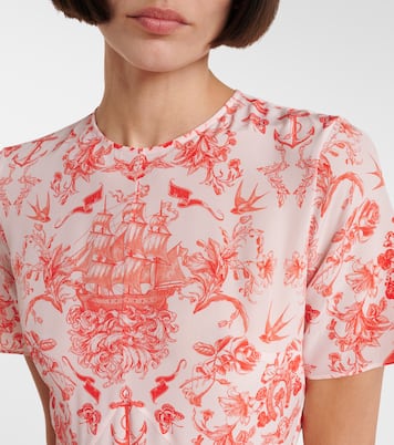 Printed silk crêpe midi dress | McQueen