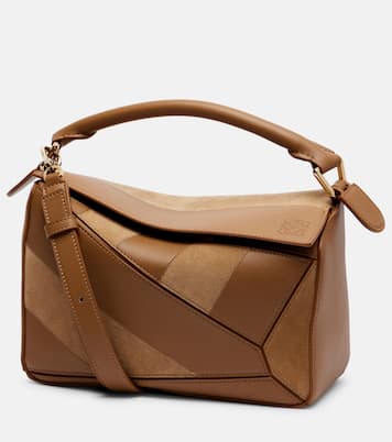 Tote Puzzle Small aus Leder und Veloursleder | Loewe