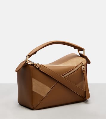 Tote Puzzle Small aus Leder und Veloursleder | Loewe