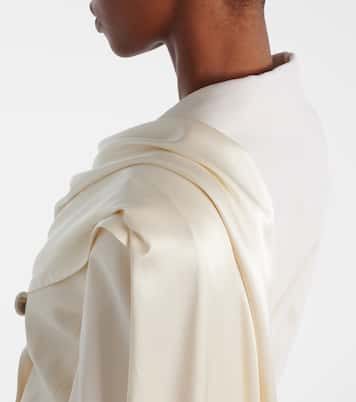 Scarf-detail virgin wool gabardine blazer | Nina Ricci