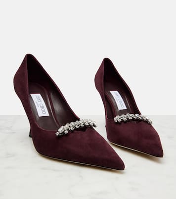 Belinda 90 crystal-embellished suede pumps | Jimmy Choo